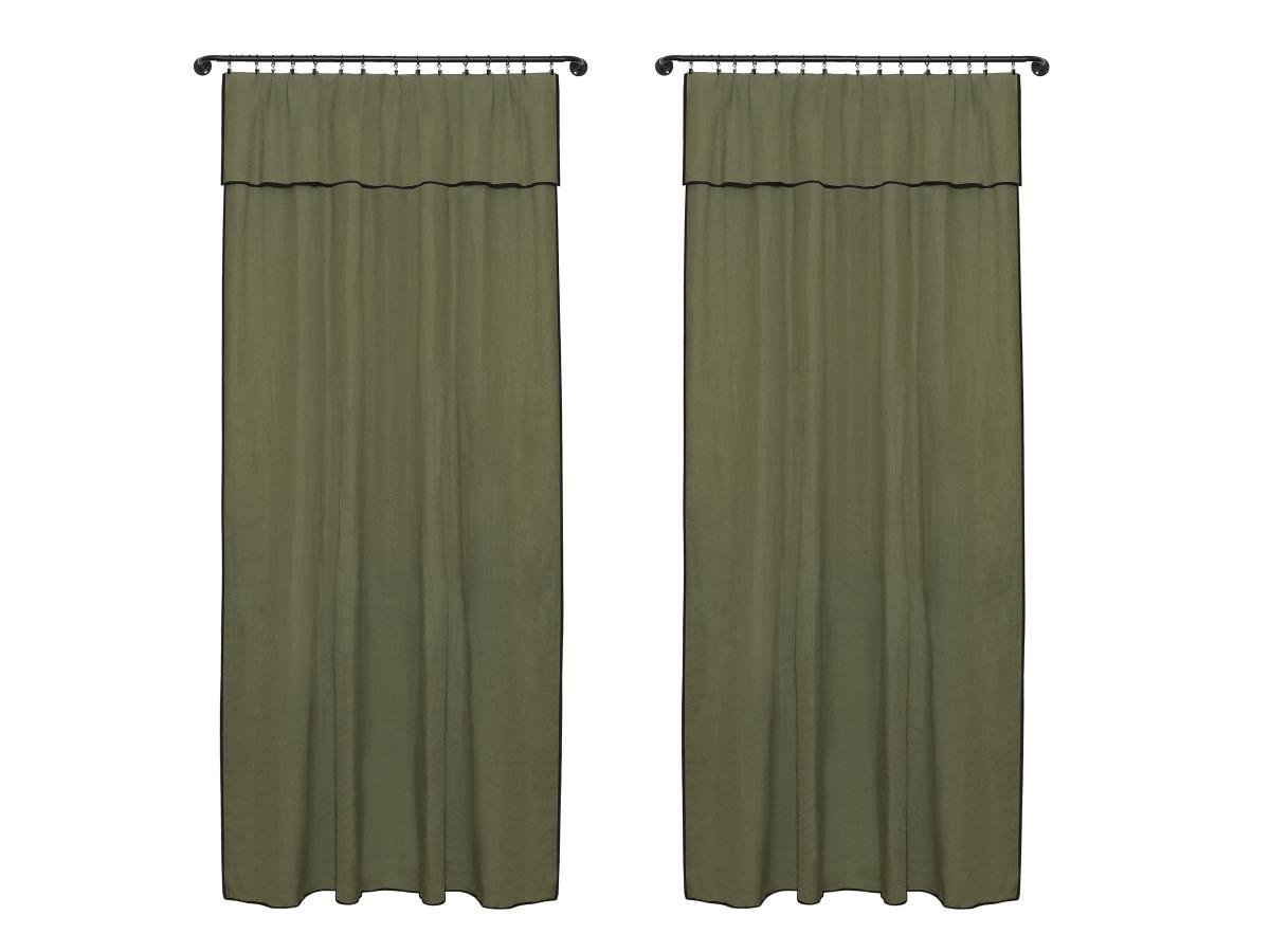 2er-Set Vorhänge aus Baumwolle & Leinen - 140 x 280 cm - Khaki - BORINA günstig online kaufen