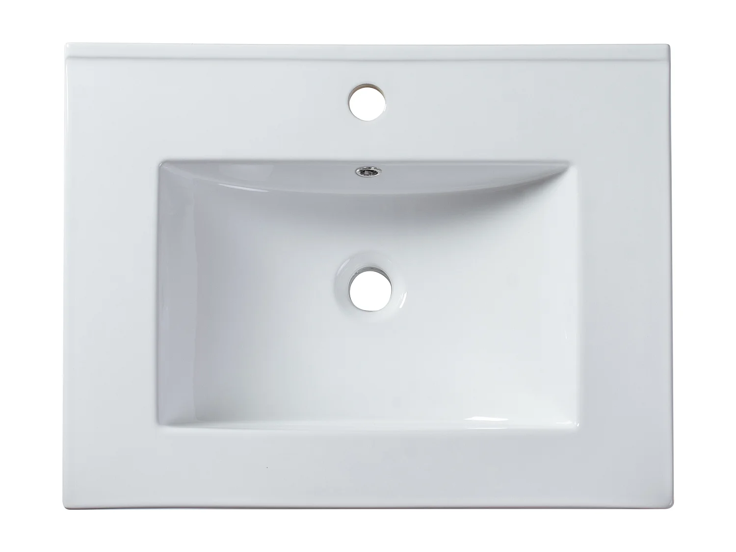 Vasque à encastrer blanche rectangle en céramique - 61 x 46,5 cm - MOTIAC