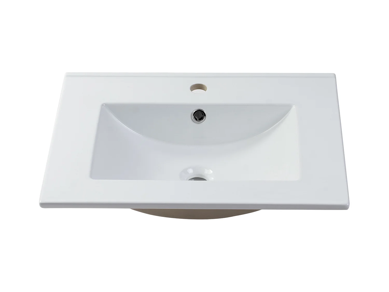 Vasque à encastrer blanche rectangle en céramique - 61 x 46,5 cm - MOTIAC