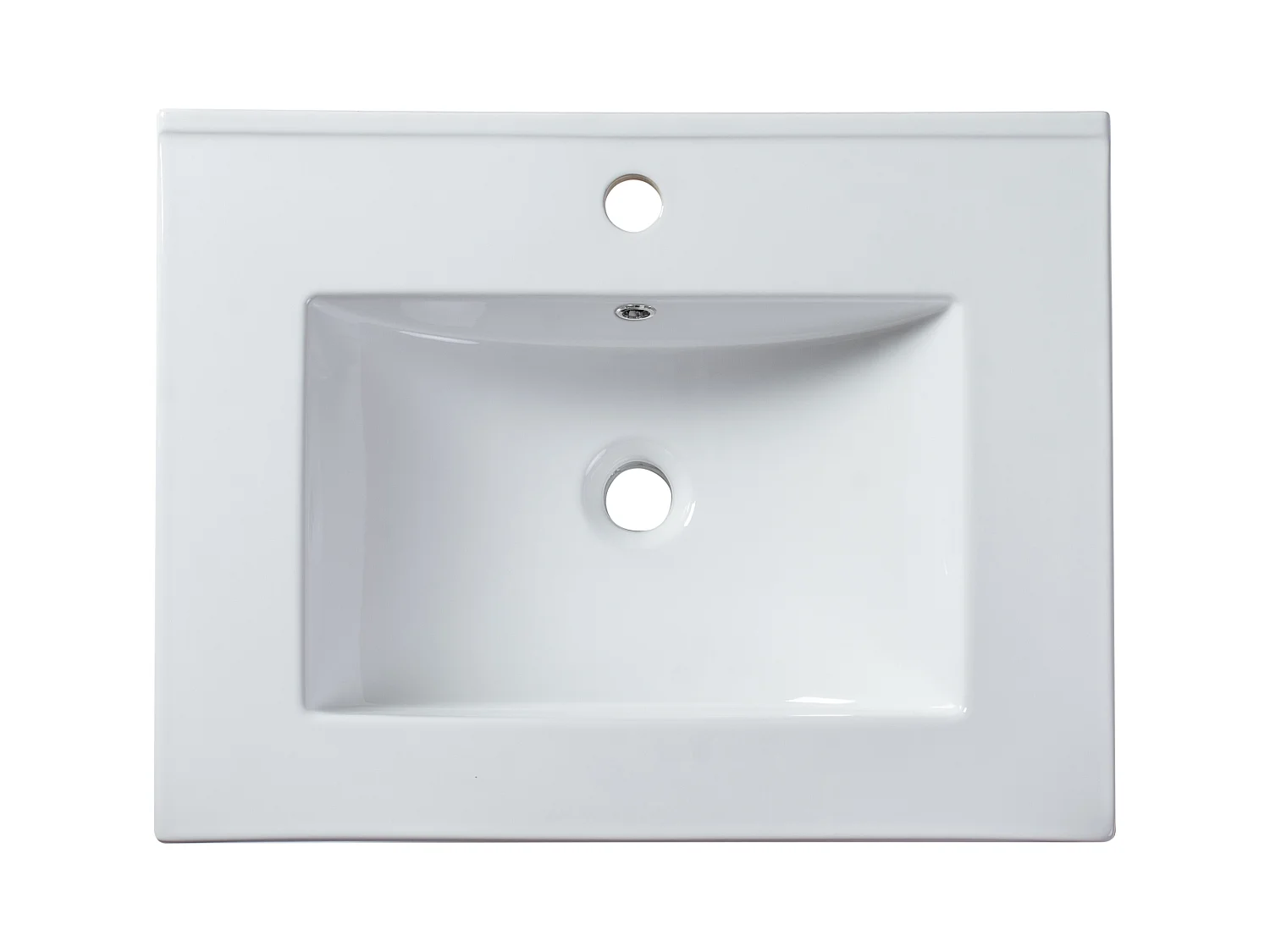 Hvid rektangulær keramisk indbygningsvask - 61 x 46,5 cm - MOTIAC