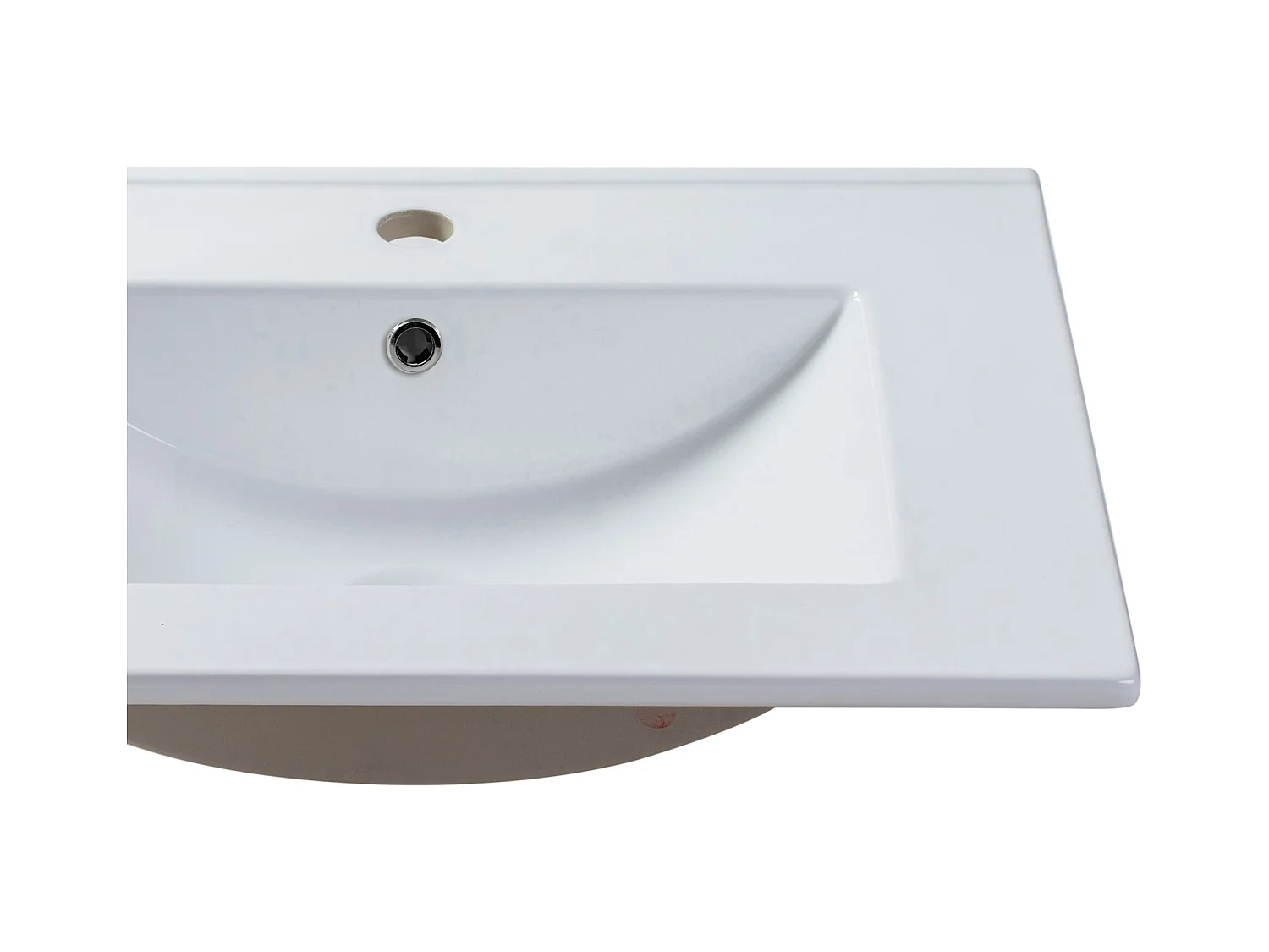 Hvid rektangulær keramisk indbygningsvask - 61 x 46,5 cm - MOTIAC