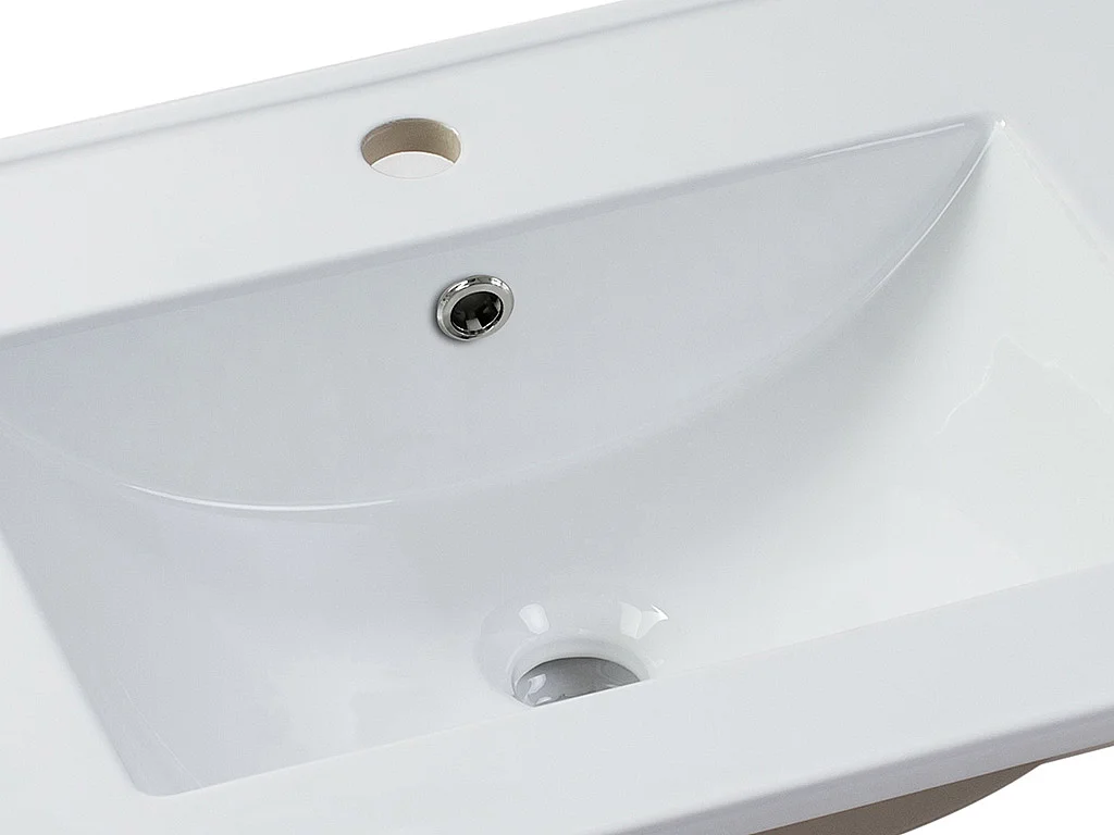 Einbauwaschbecken rechteckig - 61 x 46,5 cm - Keramik - Weiß - MOTIAC