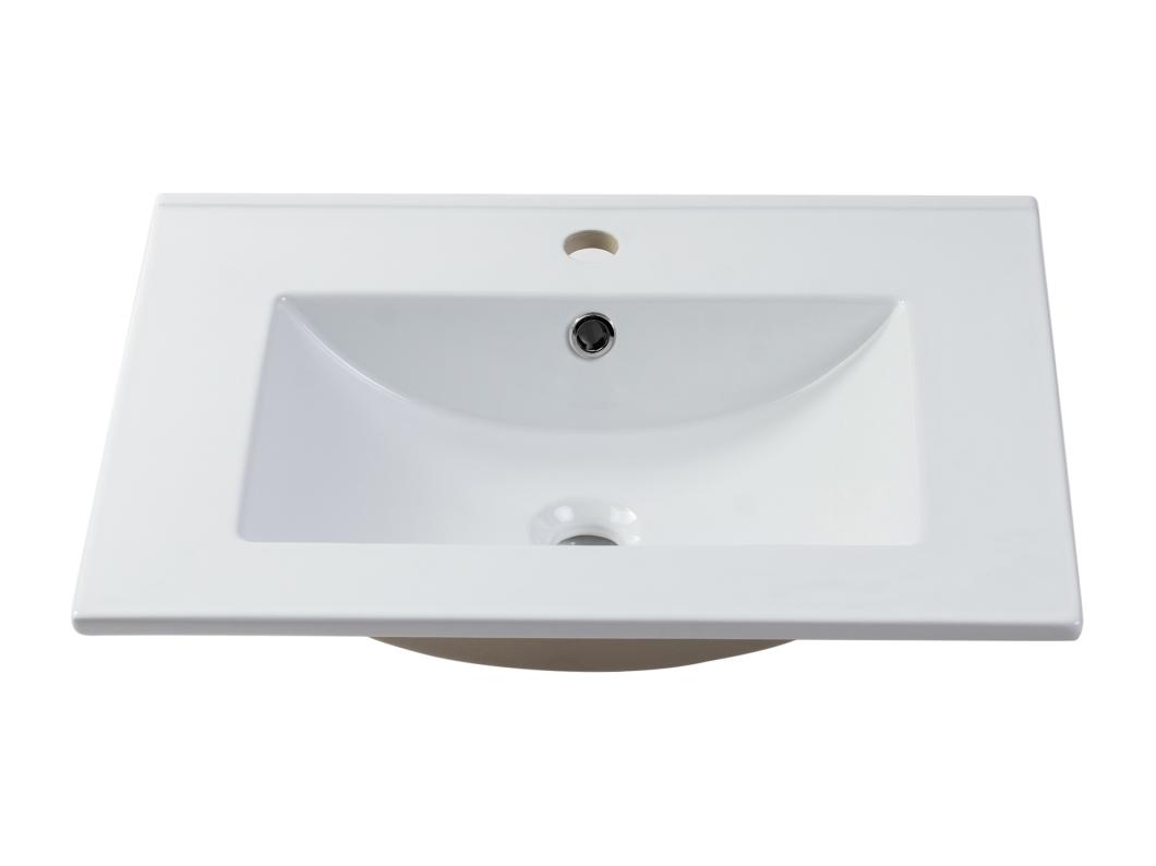 Vasque à encastrer blanche rectangle en céramique - 61 x 46,5 cm - MOTIAC