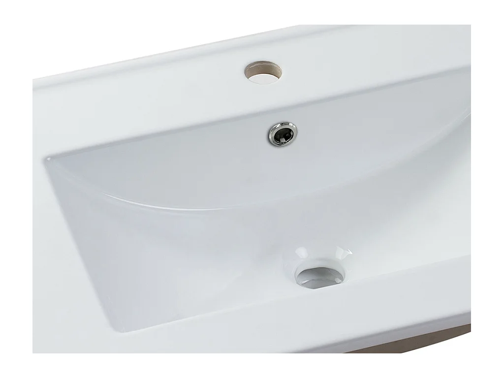 Hvit rektangulær innfellingsservant i keramikk - 81 x 46,5 cm - MOTIAC