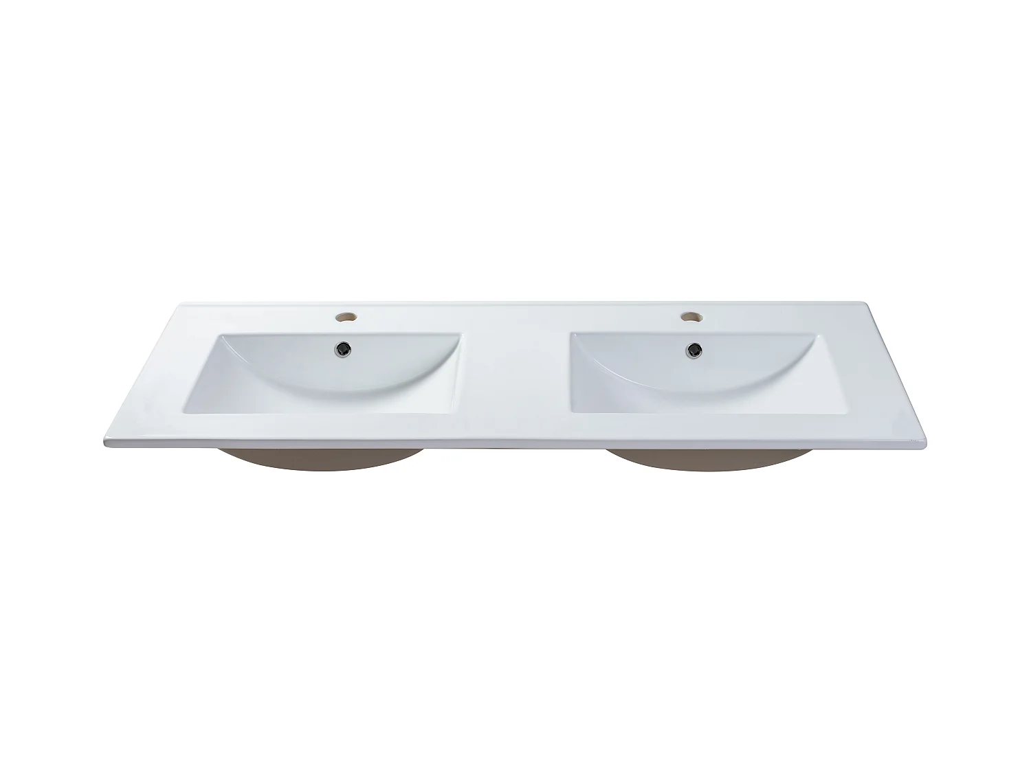 Vasque à encastrer blanche rectangle en céramique - 122 x 46,5 cm - MOTIAC