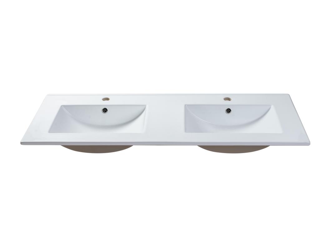 Vasque à encastrer blanche rectangle en céramique - 122 x 46,5 cm - MOTIAC