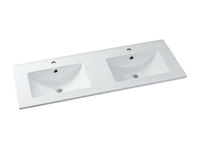 Vasque à encastrer blanche rectangle en céramique - 122 x 46,5 cm - MOTIAC