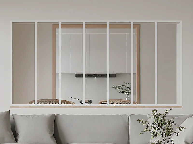 Vetrata atelier 210 x 105 cm in Alluminio termolaccato Bianco - BAYVIEW