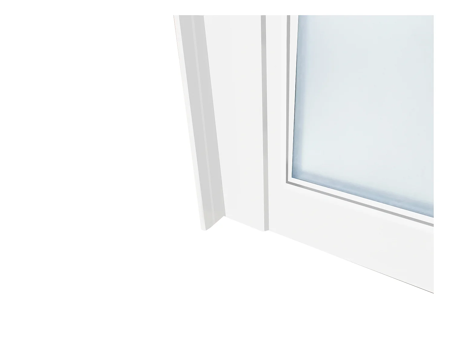 Værkstedsvindue i pulverlakeret aluminium - 30x130 cm - Hvid - BAYVIEW