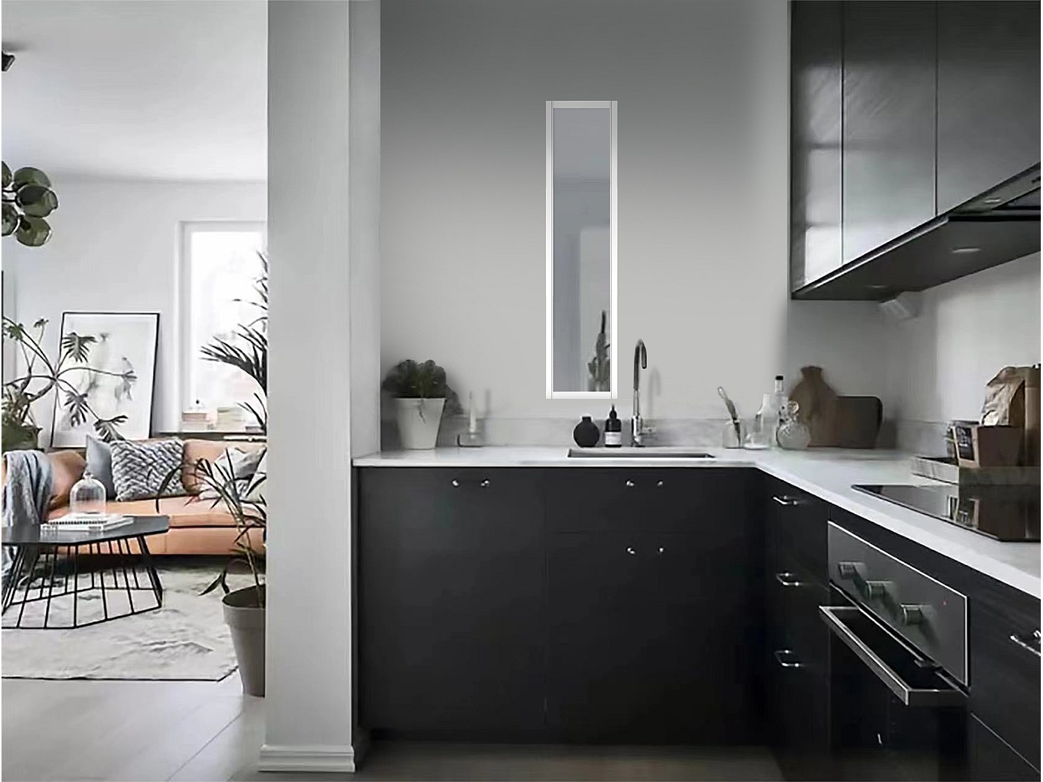 Vente-unique Atelier-Glaswand - 30 X 130 Cm - Thermolackiertes Aluminium - Weiß - Bayview