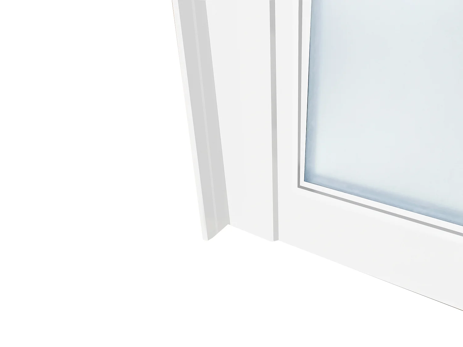 Glazen werkplaatsraam van gepoedercoat aluminium - 30 x 130 cm - Wit - BAYVIEW