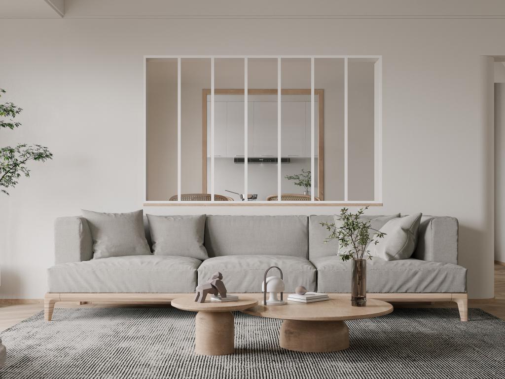 Verrière atelier en aluminium thermolaqué - 210x130 cm - Blanc - BAYVIEW
