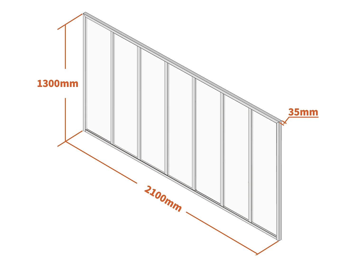 Verrière atelier en aluminium thermolaqué - 210x130 cm - Blanc - BAYVIEW