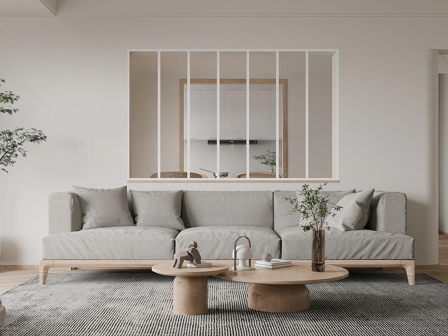 Binnenraam van aluminium met poedercoating - 210 x 130 cm - Wit - BAYVIEW