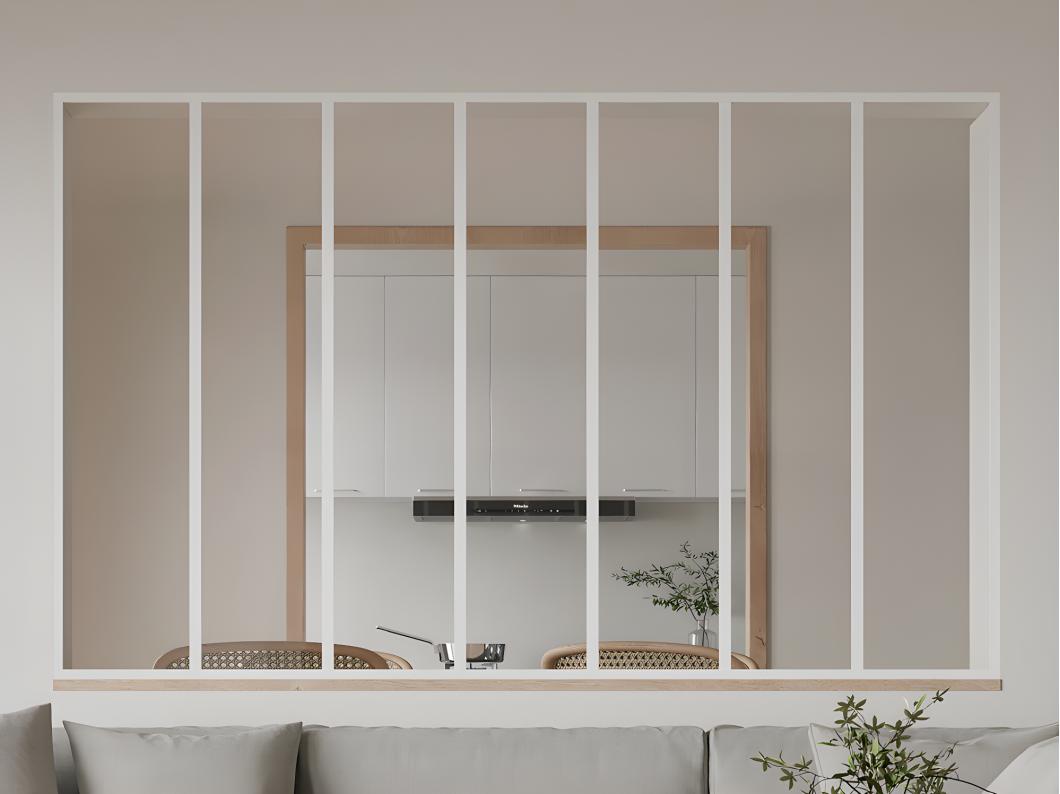 Verrière atelier en aluminium thermolaqué - 210x130 cm - Blanc - BAYVIEW