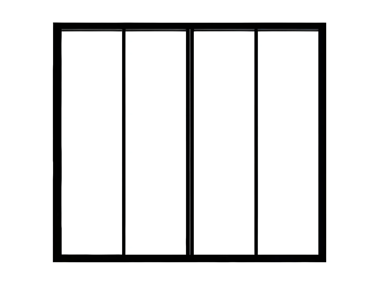 Verrière coulissante en aluminium thermolaqué noir 120x130 cm - RAVENA