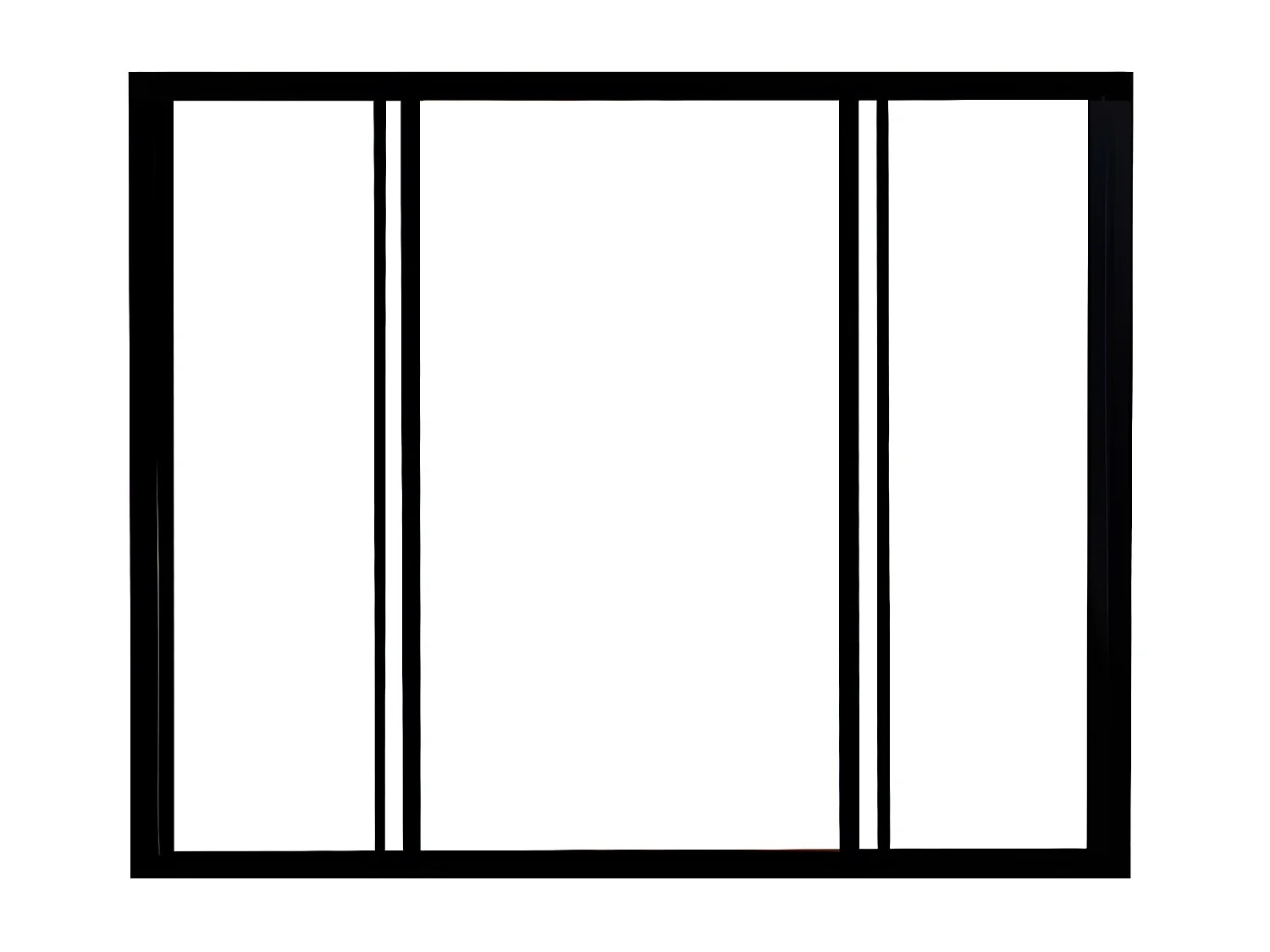 Schiebeglaswand - 120 x 130 cm - thermolackiertes Aluminium - Schwarz - RAVENA