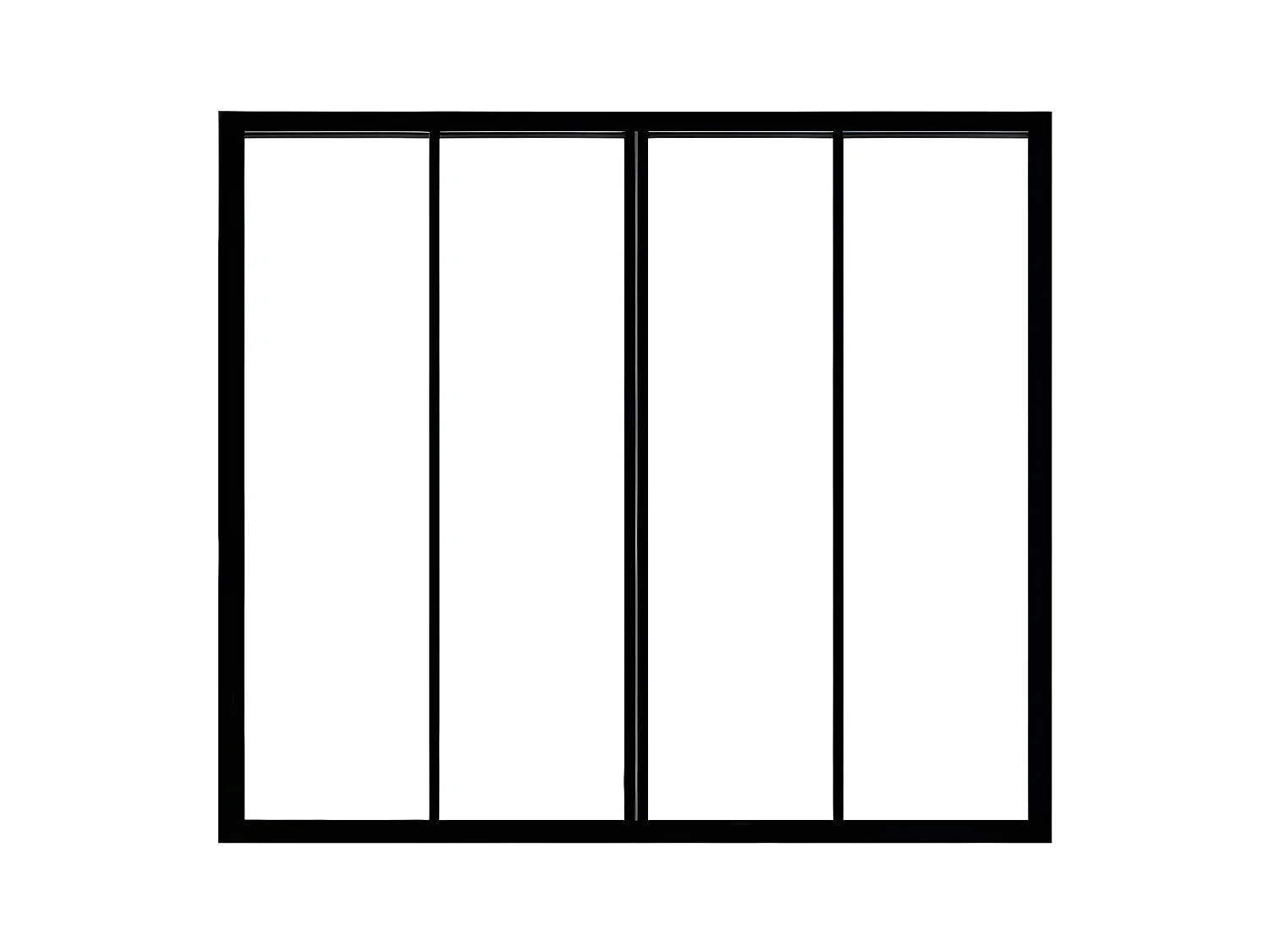 Schiebeglaswand - 120 x 130 cm - thermolackiertes Aluminium - Schwarz - RAVENA