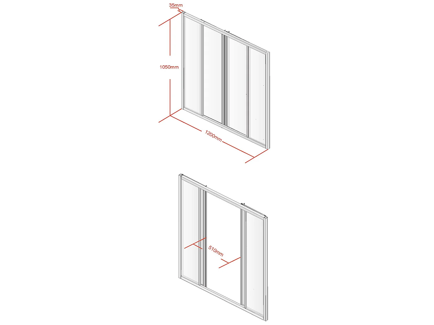 Verrière coulissante en aluminium thermolaqué noir 120x105 cm - RAVENA