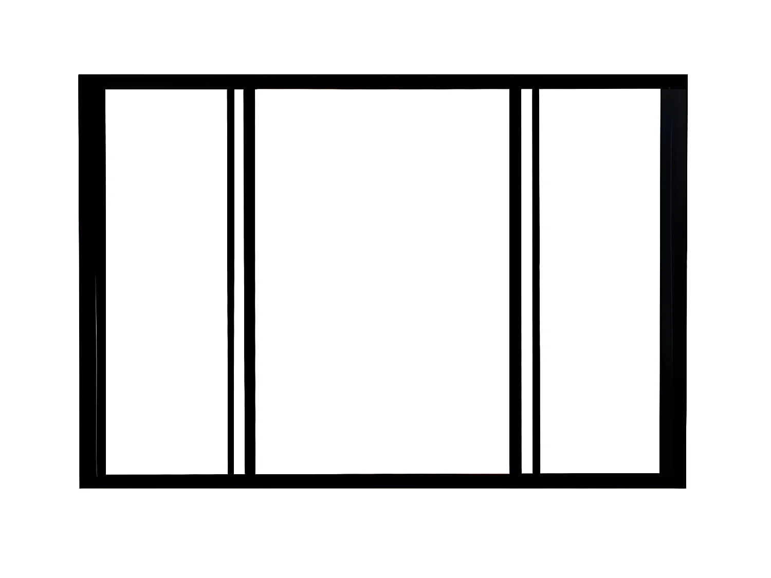 Schuifraam van gepoedercoat zwart aluminium 120 x 105 cm - RAVENA