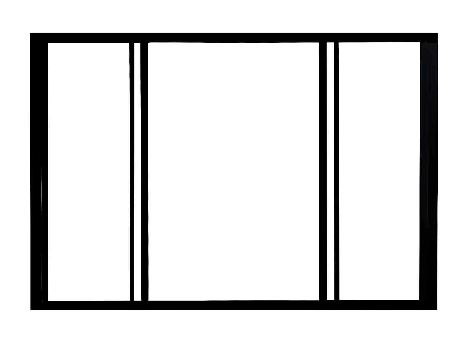Skjutbar fönstervägg i svartlackerad aluminium 120 × 105 cm RAVENA