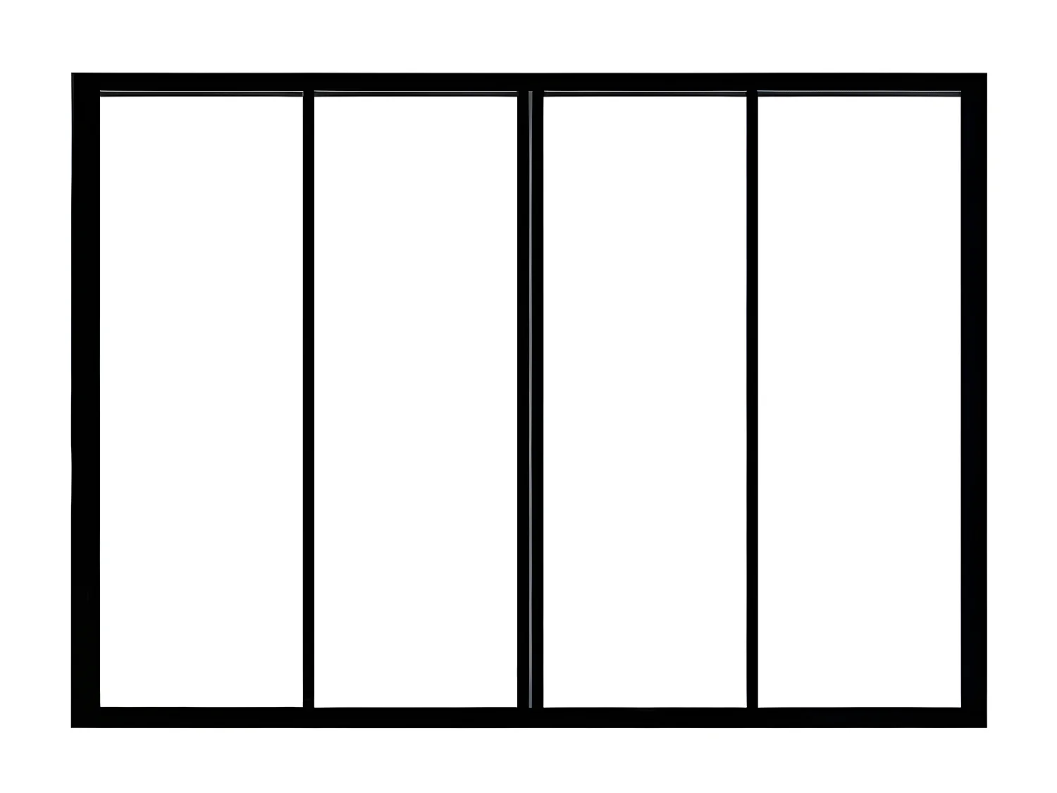 Skjutbar fönstervägg i svartlackerad aluminium 120 × 105 cm RAVENA