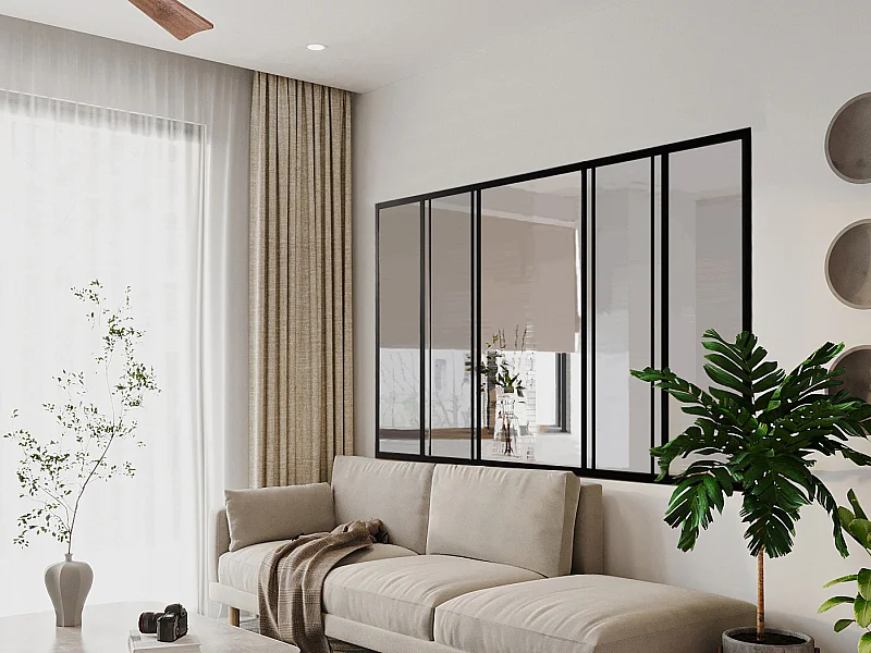 Cristalera corredera de aluminio termolacado negro 180x130 cm - RAVENA