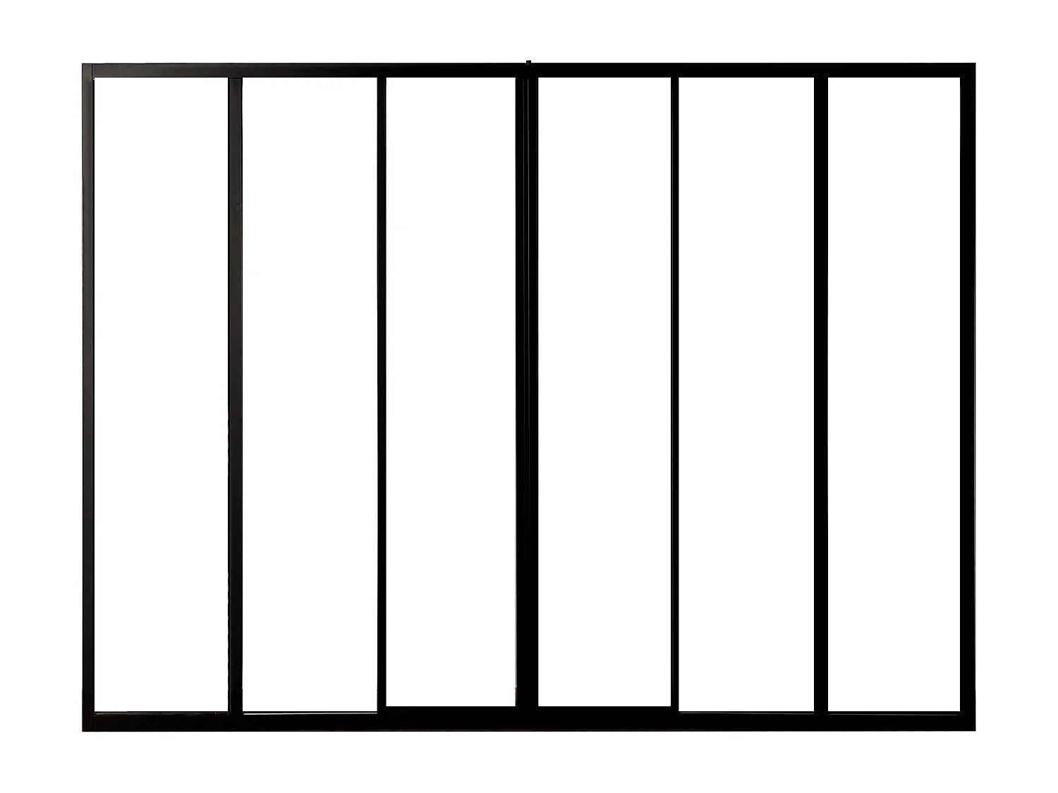 Przeszklona ścianka przesuwna z aluminium malowanego proszkowo w kolorze czarnym 180x130 cm - RAVENA