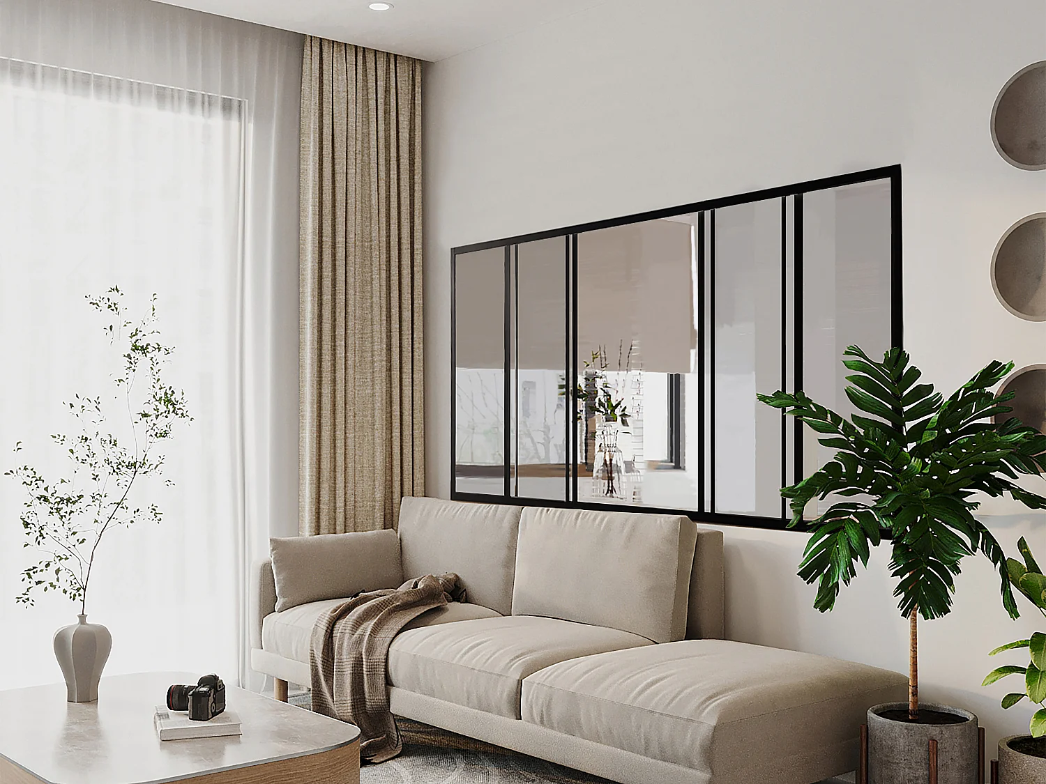 Verrière coulissante en aluminium thermolaqué noir 180x105 cm - RAVENA