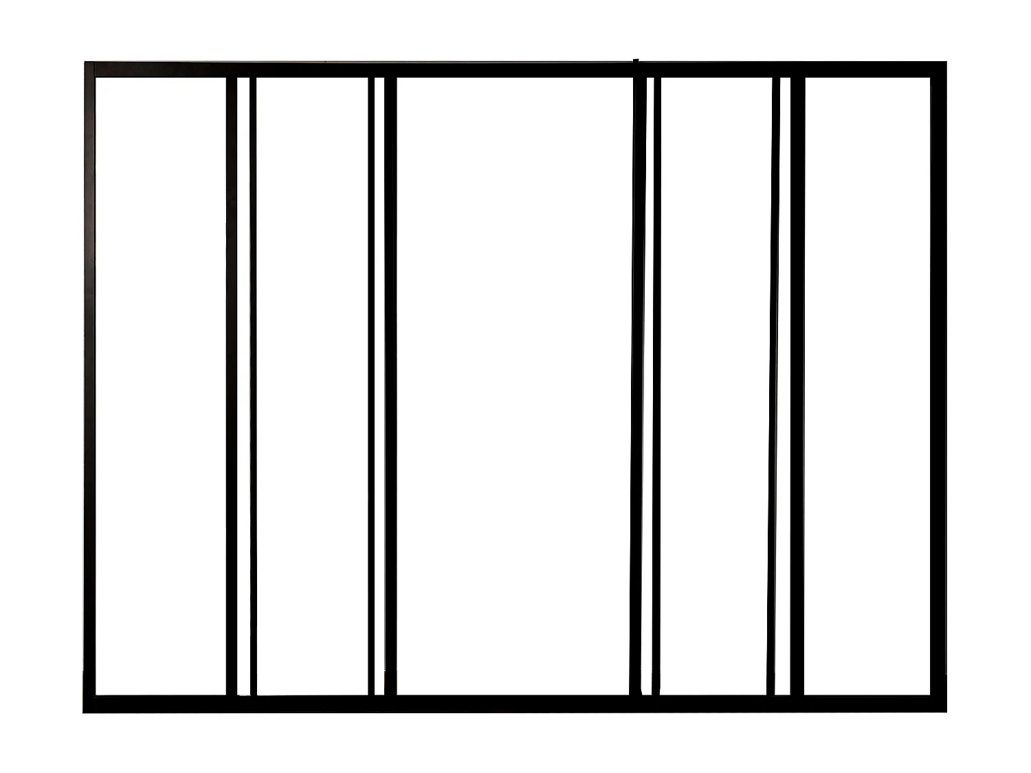 Przeszklona ścianka przesuwna z aluminium malowanego proszkowo w kolorze czarnym 180x105 cm - RAVENA