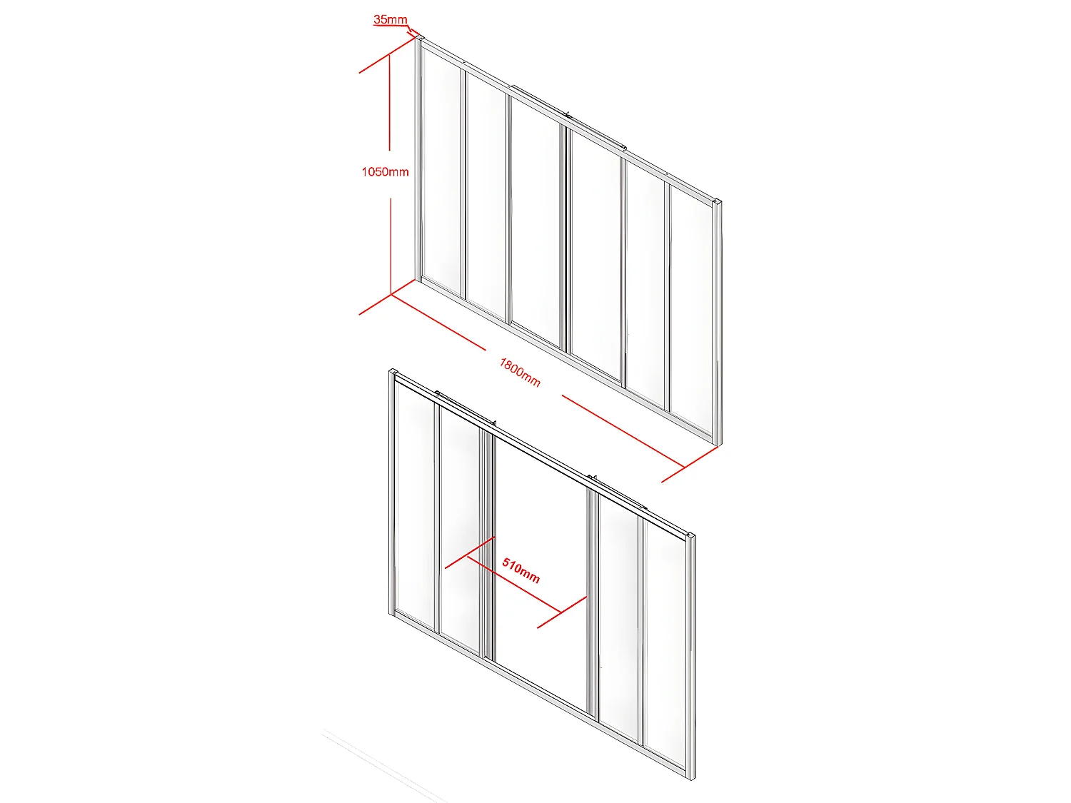 Verrière coulissante en aluminium thermolaqué noir 180x105 cm - RAVENA