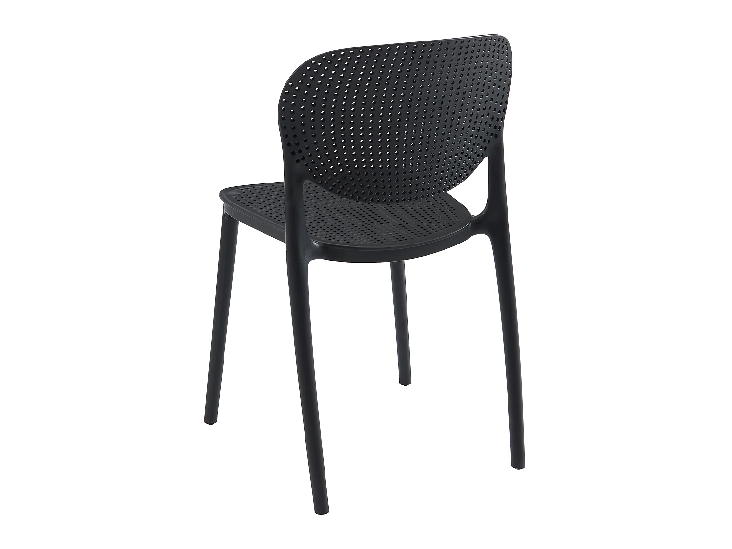 Chaise empilable en polypropylène - Noir - CARETANE
