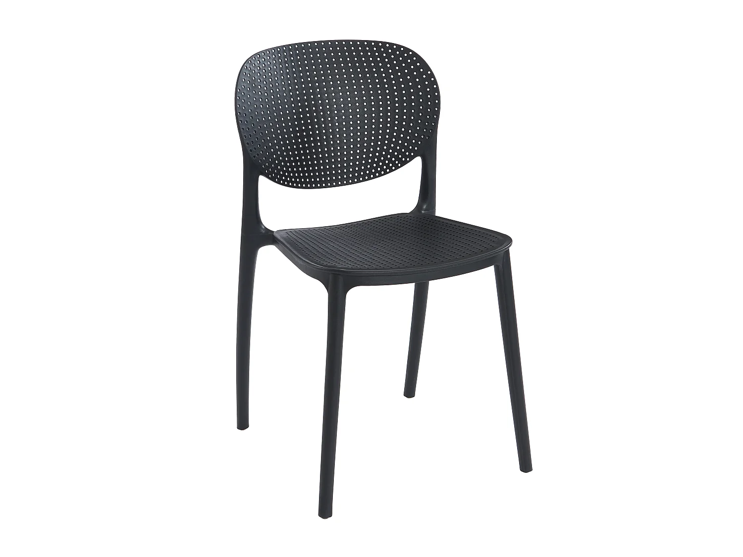 Chaise empilable en polypropylène - Noir - CARETANE
