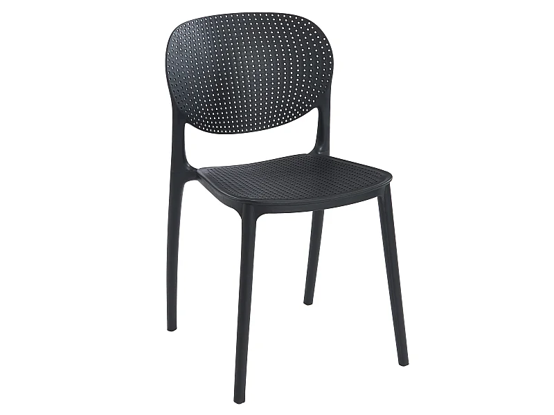 Chaise empilable en polypropylène - Noir - CARETANE