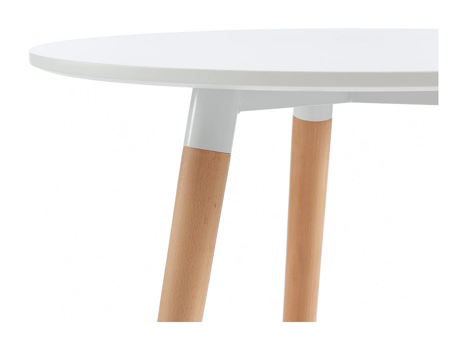 Matbord för 2 personer i MDF och bok - Vit - ROLENA