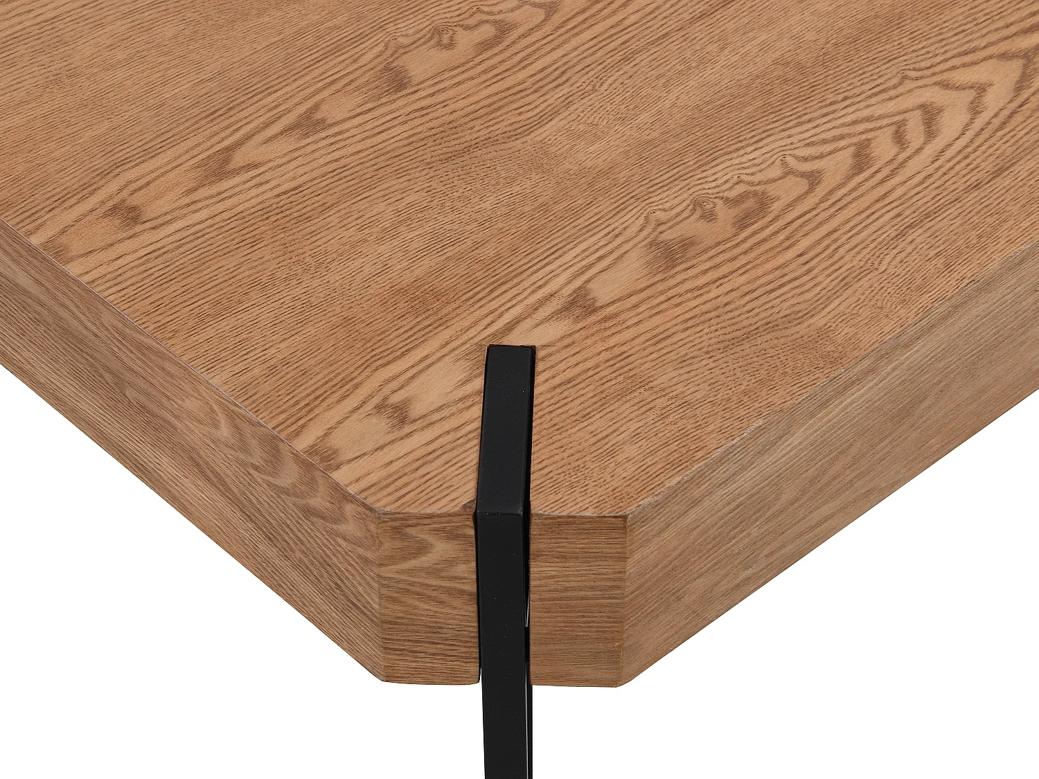 Table basse en MDF et métal - Naturel et noir - MANULILA