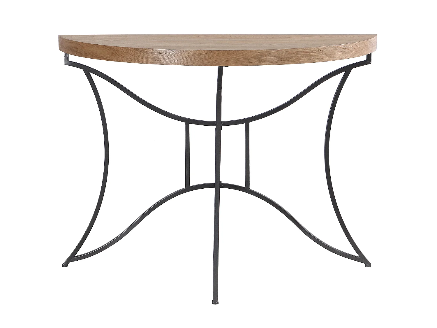 Sidetable in mdf en metaal - Houtlook en zwart - LOLANA