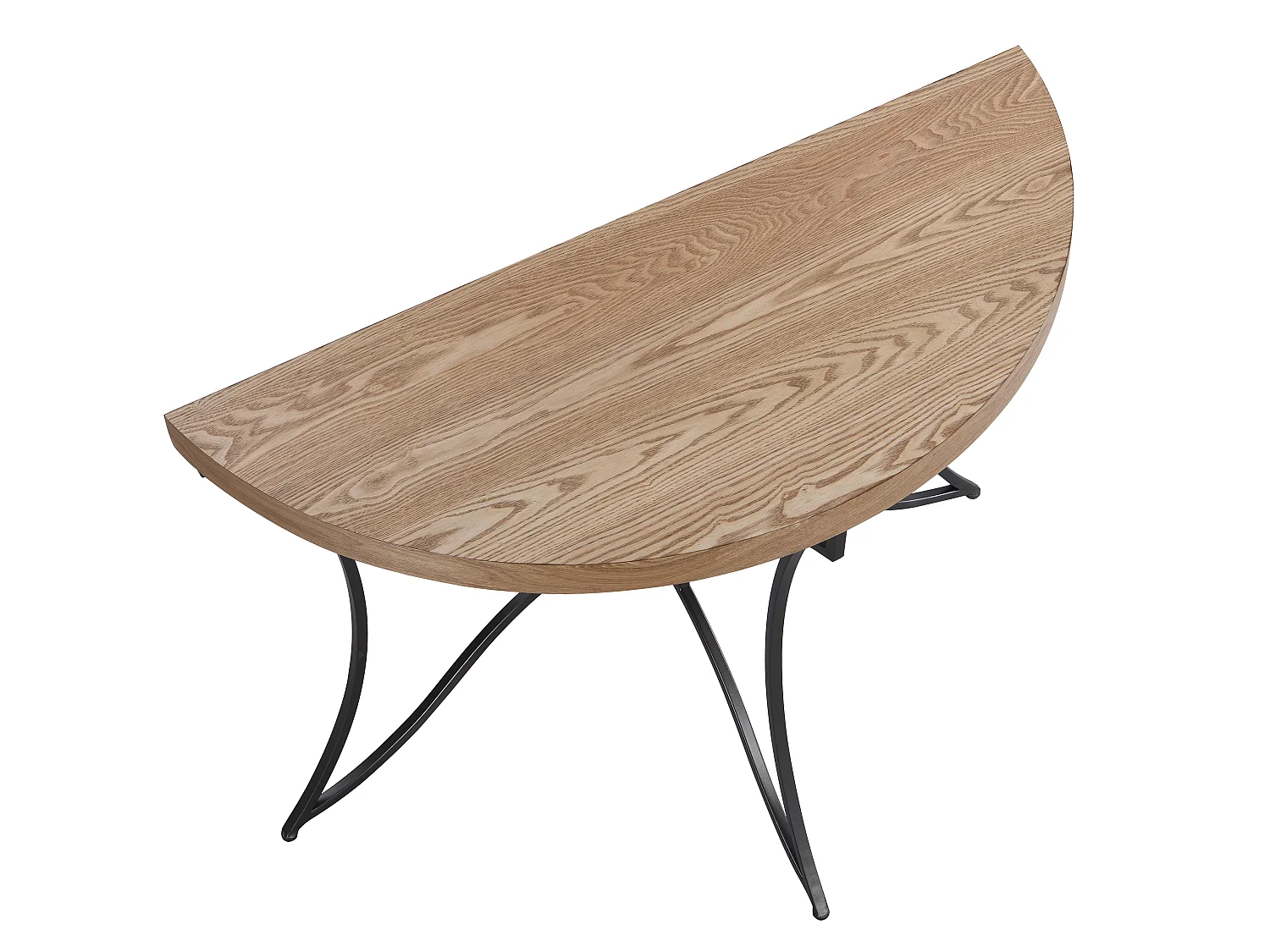 Sidetable in mdf en metaal - Houtlook en zwart - LOLANA