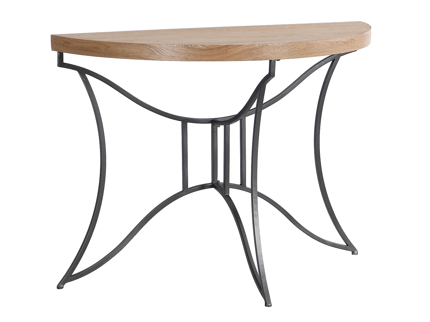 Sidetable in mdf en metaal - Houtlook en zwart - LOLANA