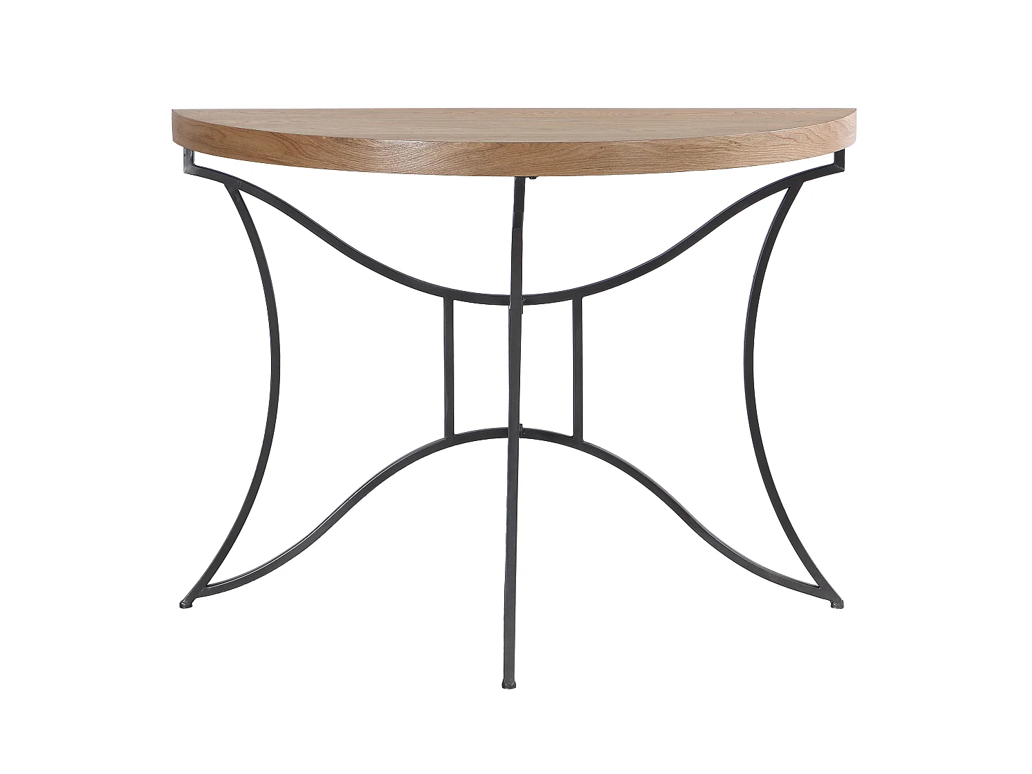 Consola de MDF y metal - Natural y negro - LOLANA