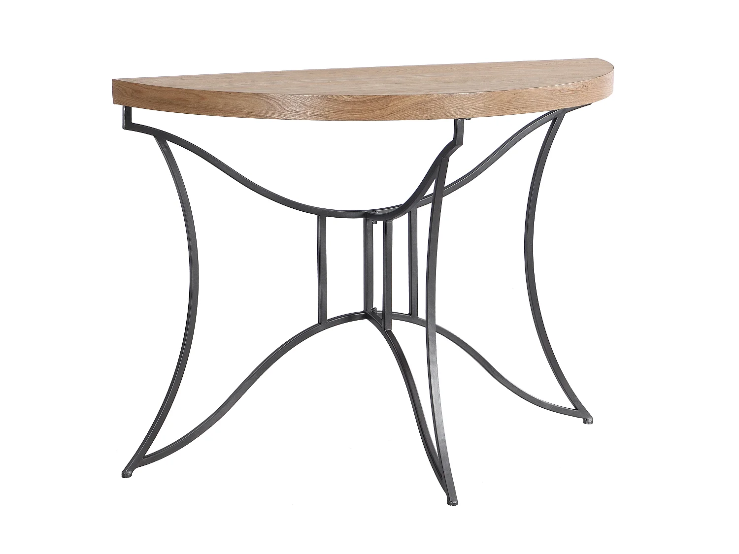 Consola de MDF y metal - Natural y negro - LOLANA