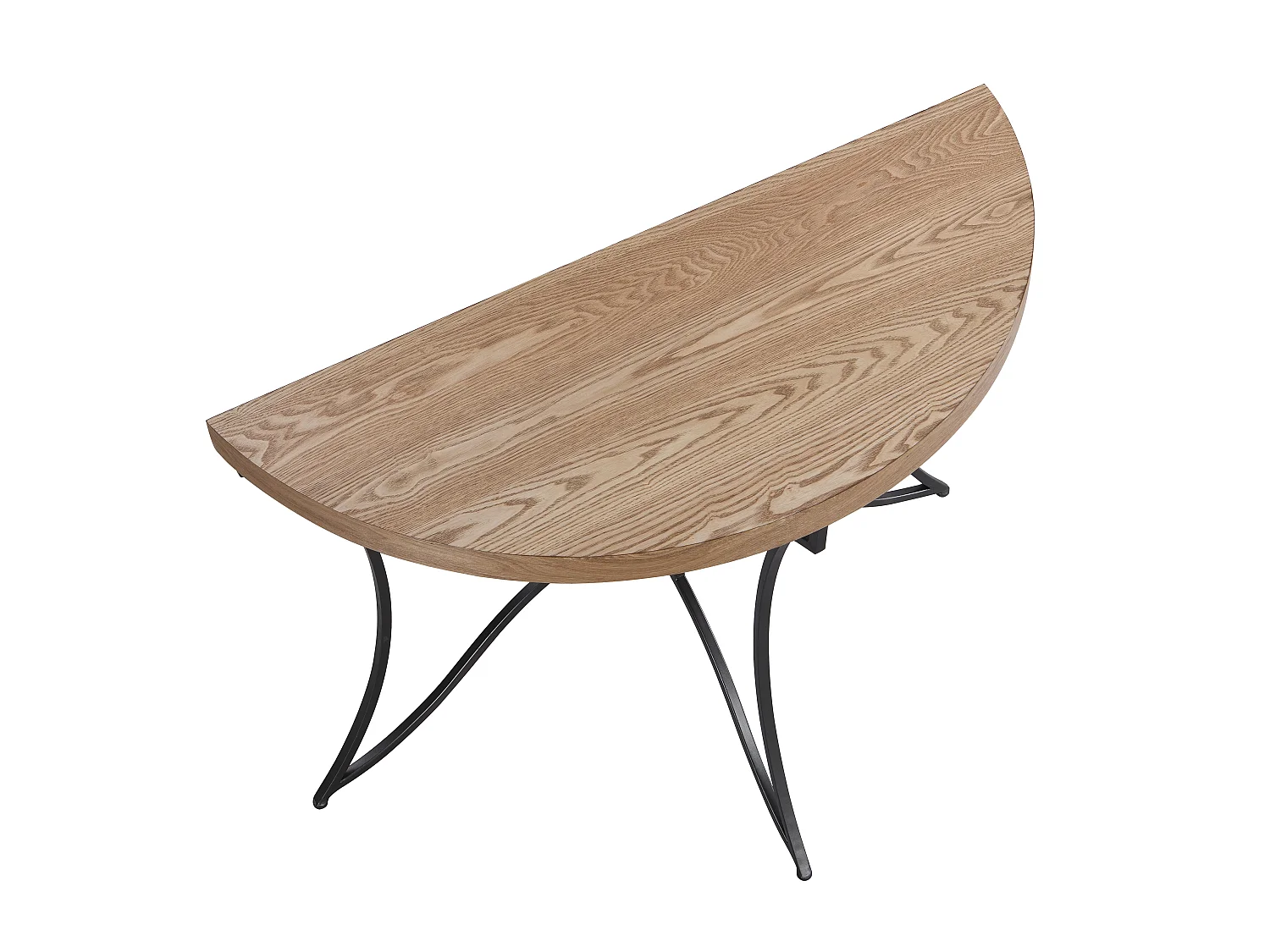 Consola de MDF y metal - Natural y negro - LOLANA