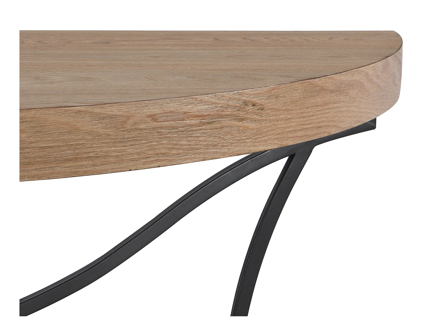 Consola de MDF y metal - Natural y negro - LOLANA