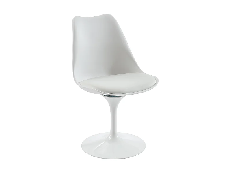 Chaise pivotante en polypropylène, tissu et acier - Blanc - XAFY