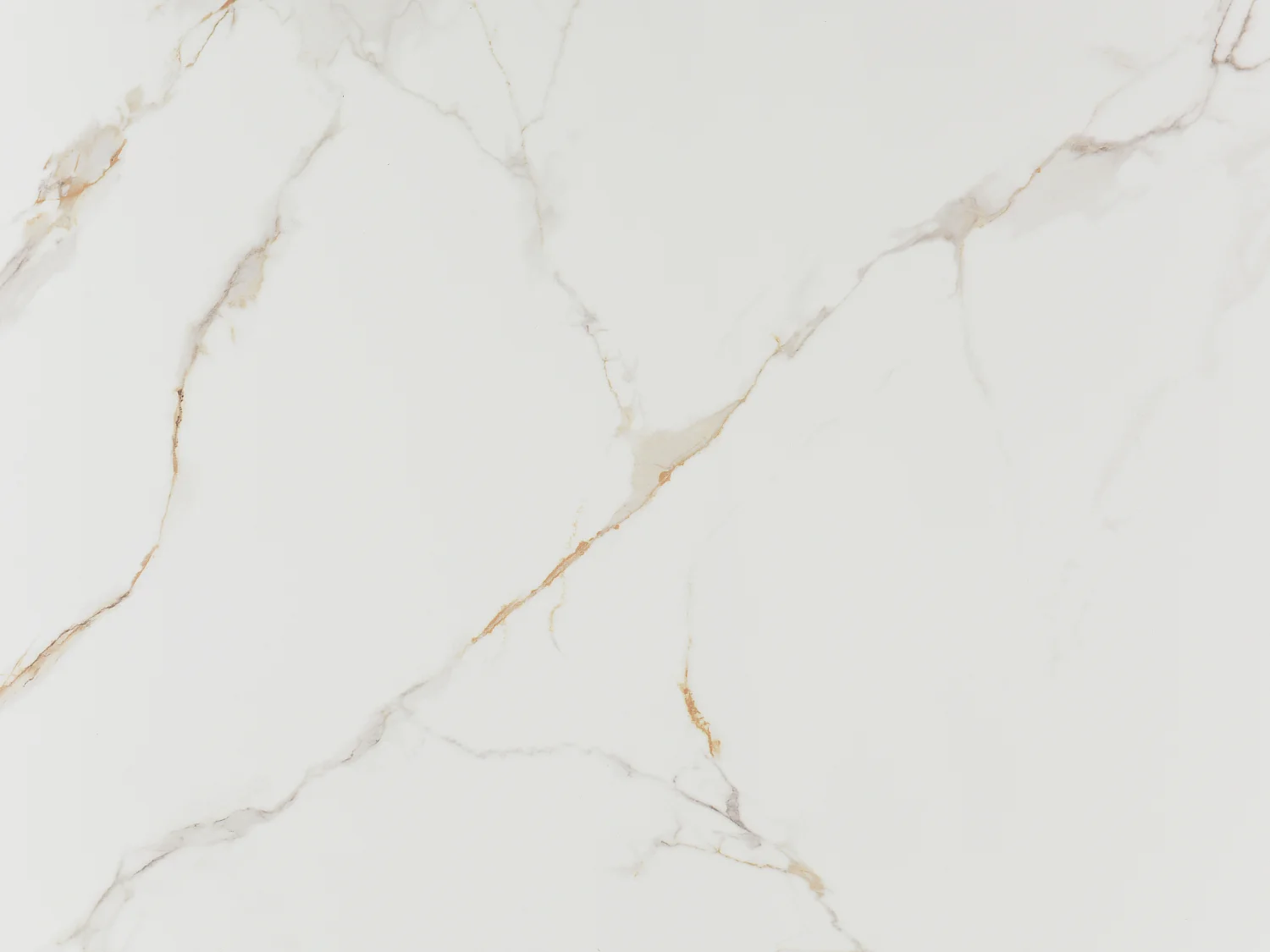 Matbord för 6 personer i keramik, härdat glas och förgylld metall - Vit marmoreffekt - PORELIMA från Maison Céphy