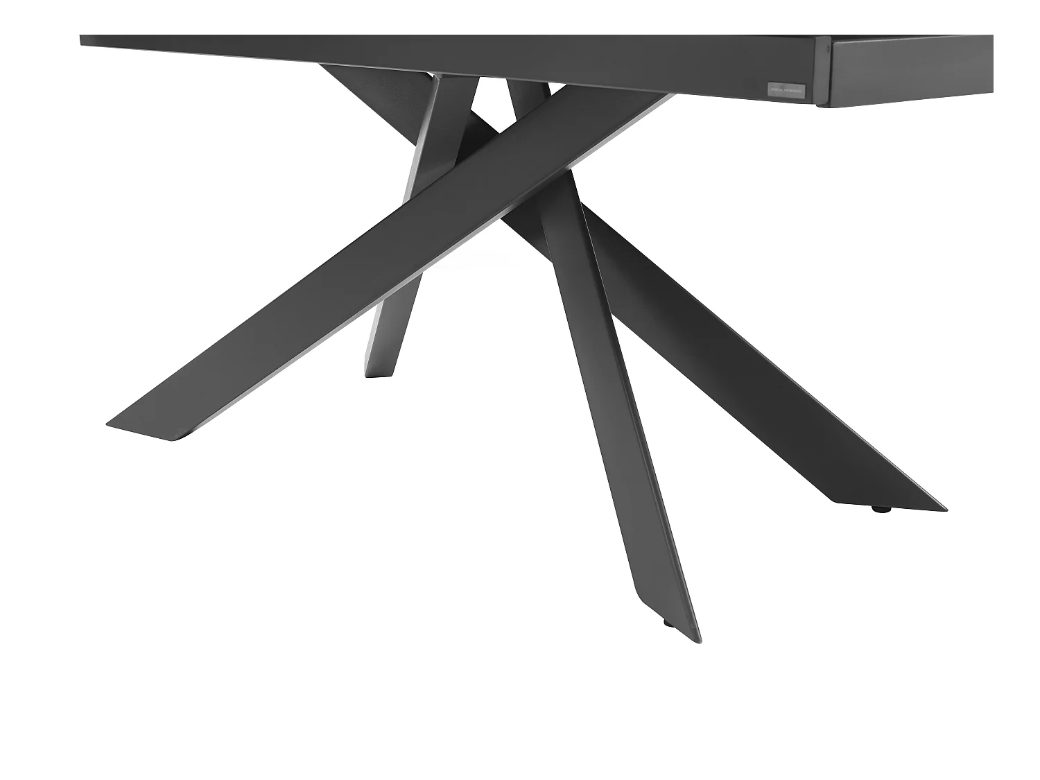 Mesa de jantar extensível de 6 a 10 lugares em cerâmica e metal efeito mármore branco e antracite - COREMA de Pascal MORABITO