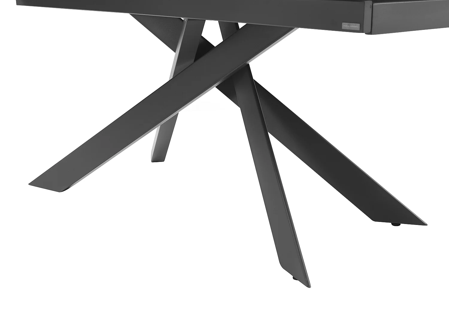 Utdragbart matbord för 6 till 10 personer i keramik, härdat glas och metall - Vit marmor och antraciteffekt - COREMA från Maison Céphy