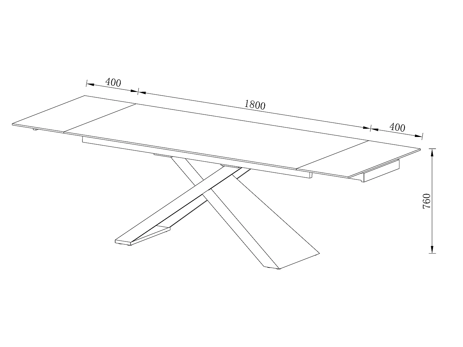 Mesa de jantar extensível de 6 a 10 lugares em cerâmica e metal efeito mármore preto - XERENA de Pascal MORABITO