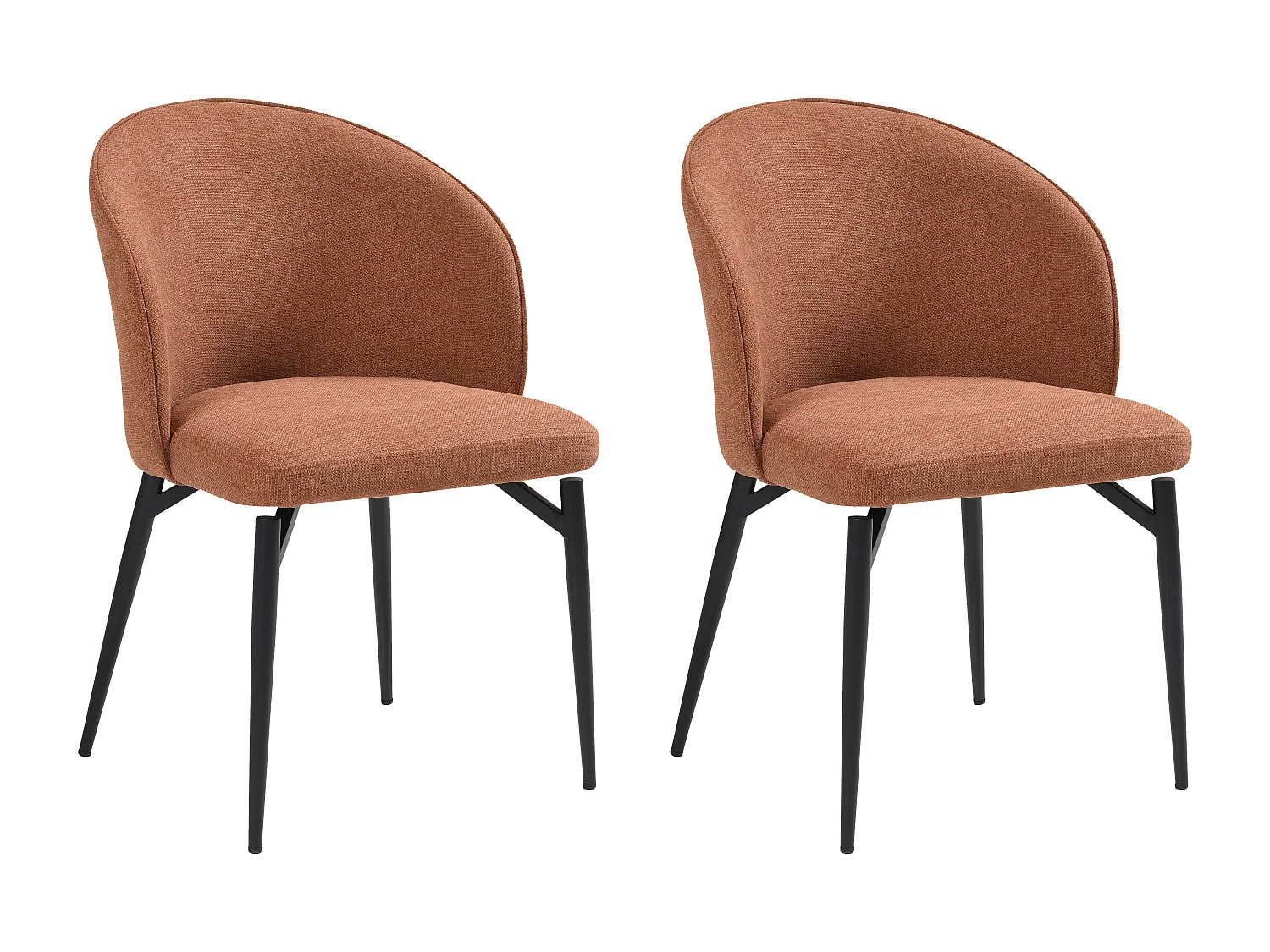 Lot de 2 chaises en tissu et métal - Terracotta - GILONA de Maison Céphy