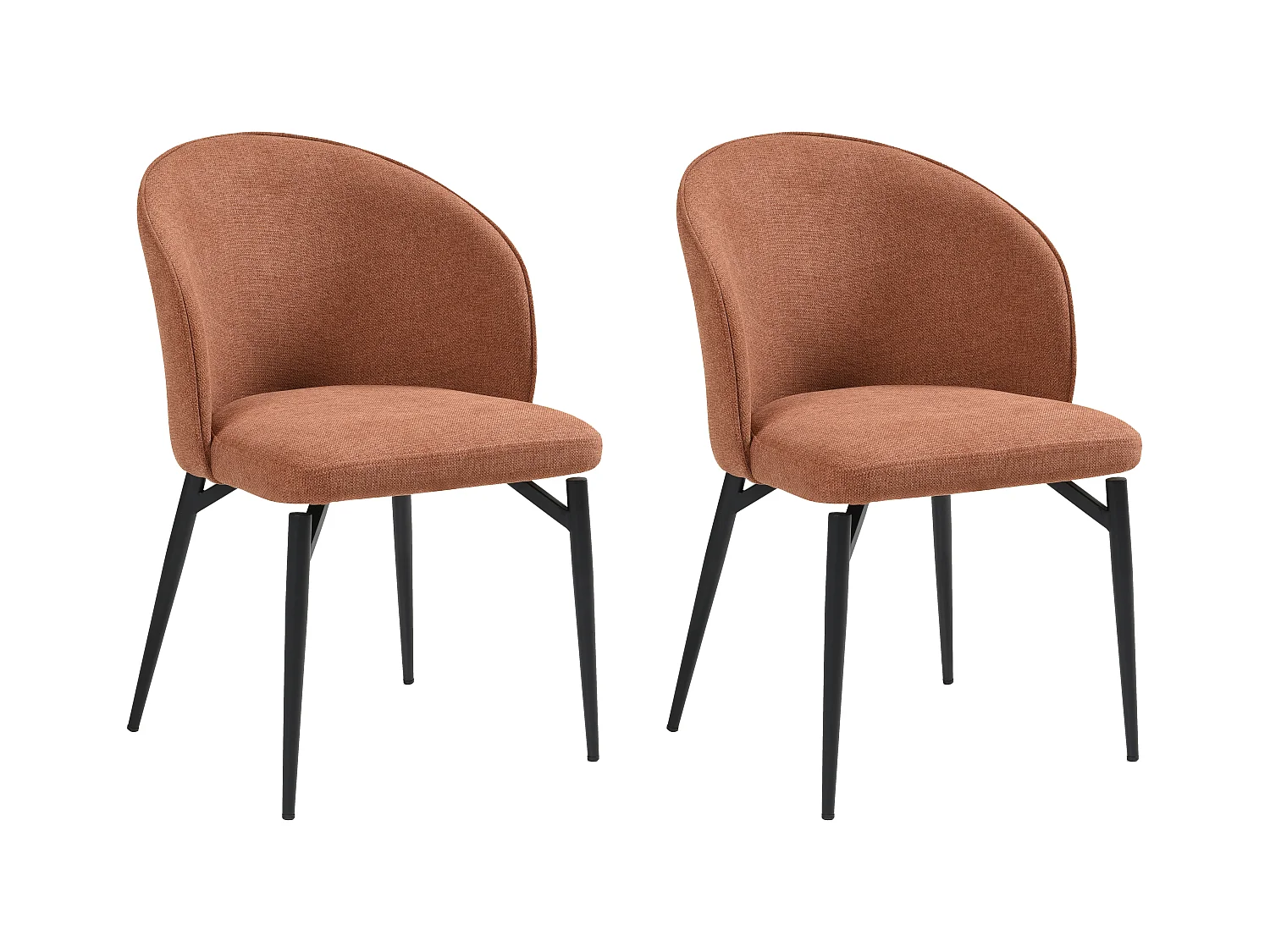 Juego de 2 sillas de tela y metal - Terracota - GILONA de Pascal MORABITO